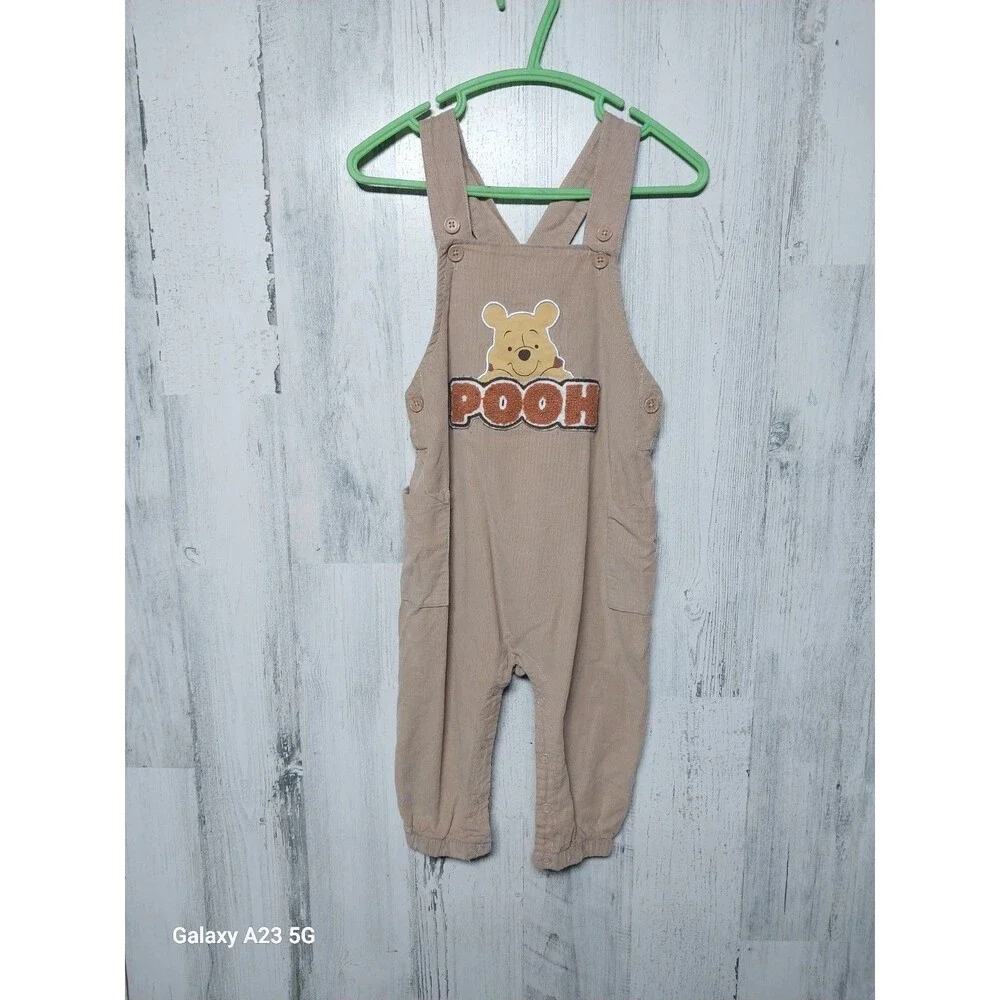 Disney Baby 18 months Winnie the Pooh Overalls Brown fine Corduroy 100% Cotton